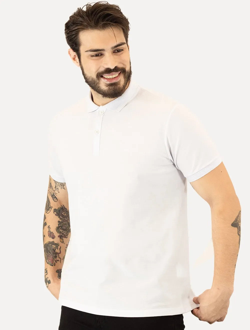 Polo Aramis Masculina Piquet Basic Mono Branca