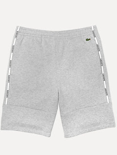 Bermuda Lacoste Masculina Moletom Fleece Signature Sash Cinza
