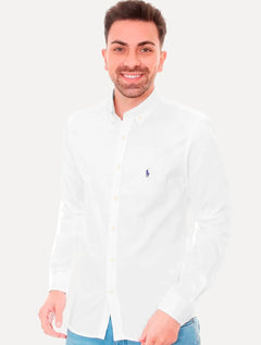 Camisa Ralph Lauren Masculina Custom Fit Classic Branca