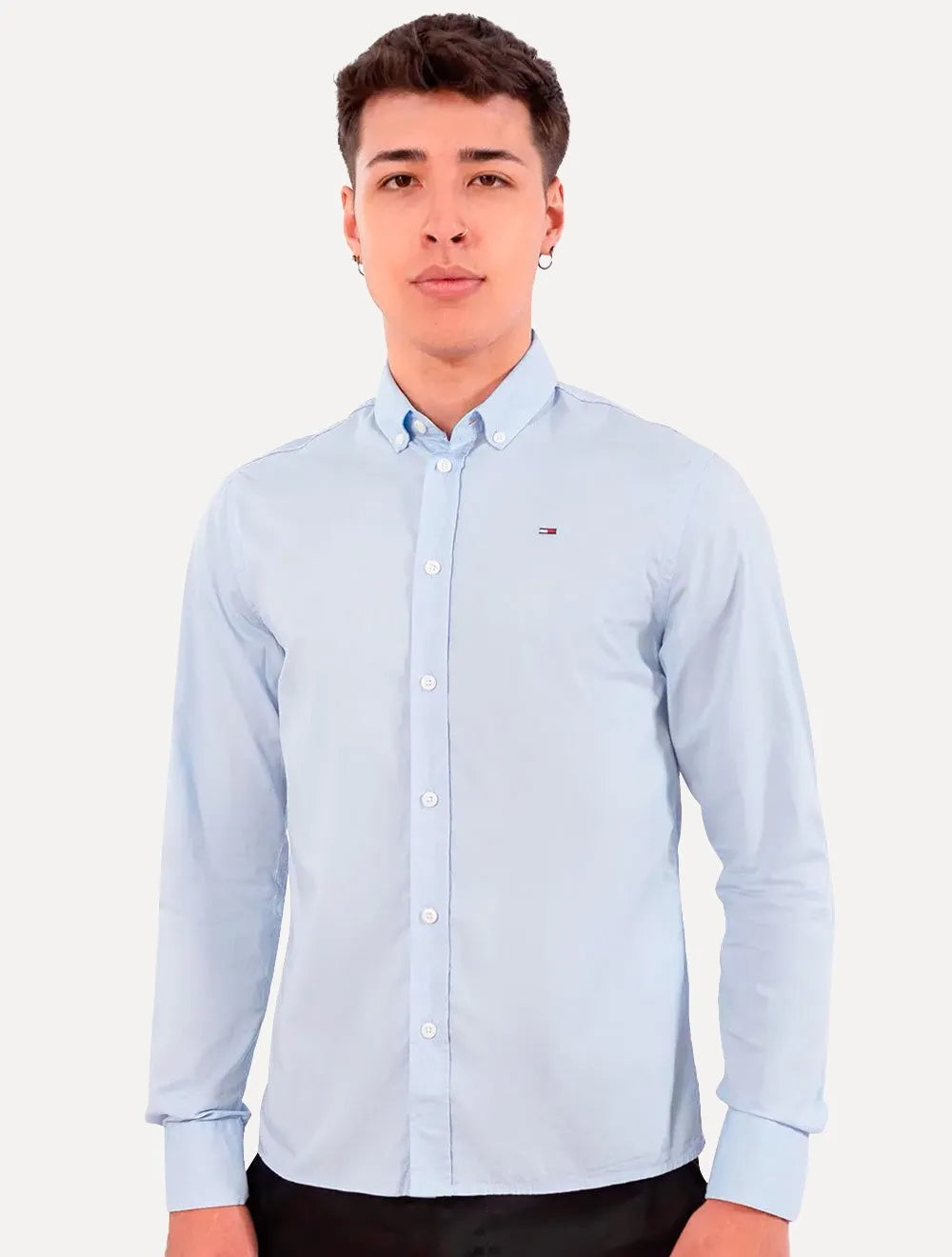 Camisa Tommy Jeans Masculina Slim Original Azul Claro