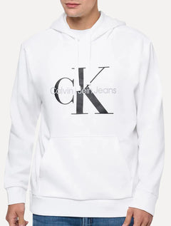 Moletom Calvin Klein Jeans Masculino Hoodie Issue Monograma Branco