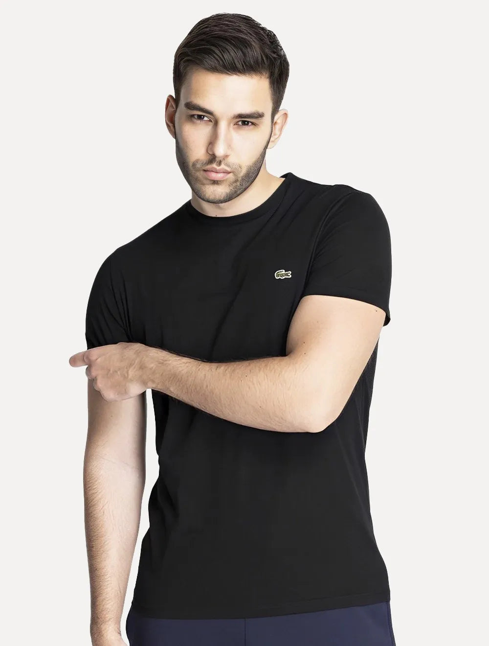 Camiseta Lacoste Masculina Classic Pima Cotton Logo Preta
