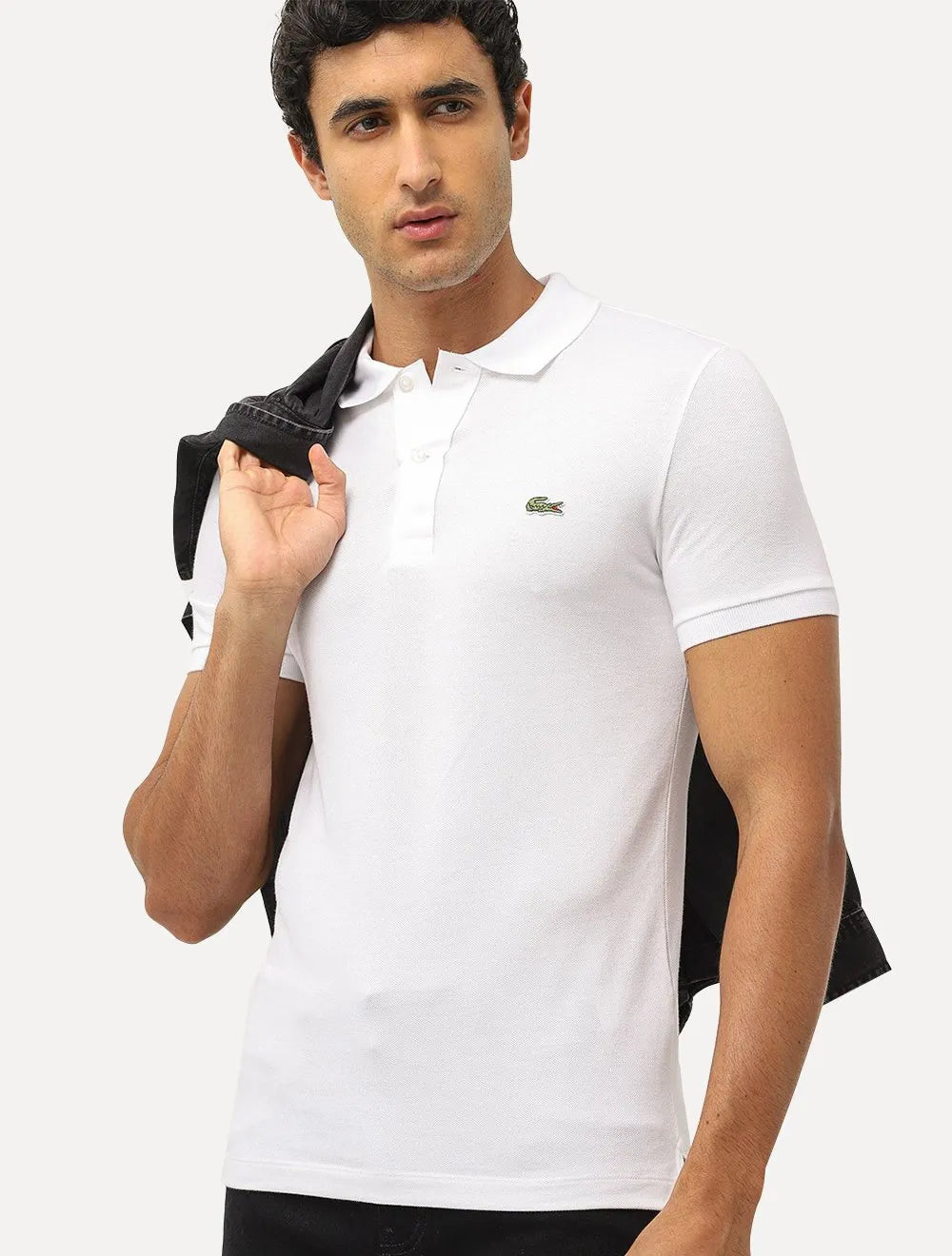 Camisa Polo Lacoste Masculina Slim Fit Classic Branca