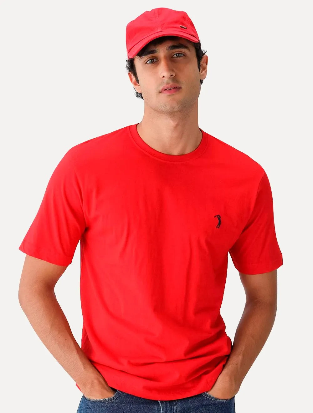 Camiseta Aleatory Masculina Dark Grey Icon Vermelha