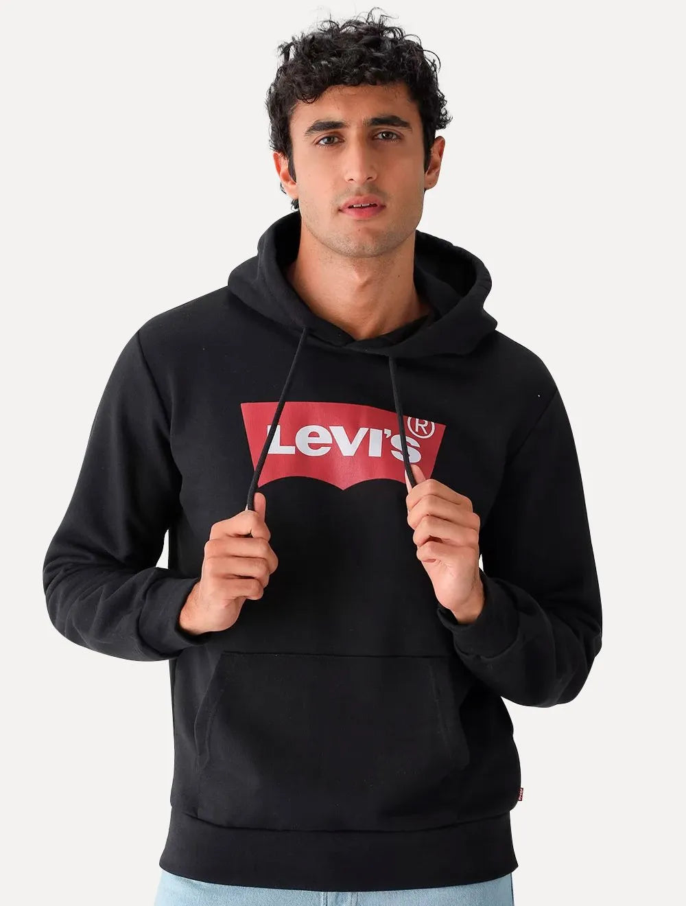 Moletom Levis Canguru Batwing Com Capuz Preto