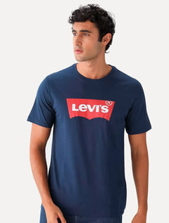 Camiseta Levis Masculina Logo Batwing Azul Marinho