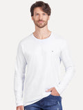 Camiseta Aramis Masculina Manga Longa Basica Logo Branca