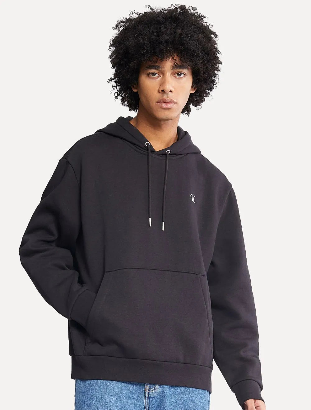 Moletom Calvin Klein Masculino Hoodie Fleece CK Logo Preto