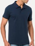 Polo Calvin Klein Piquet Slim Básica Sem Friso Azul Marinho