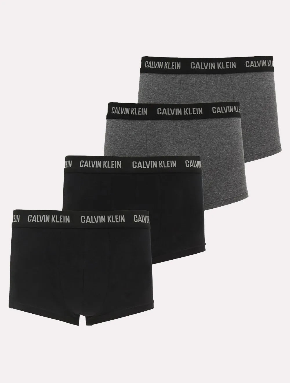 Cueca Calvin Klein Low Rise Trunk Classic Preta e Cinza Pack 4 C11.07 CZ06 UN