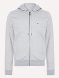 Moletom Tommy Hilfiger Masculino Flag Logo Zip-Through Hoody Cinza Mescla