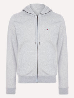Moletom Tommy Hilfiger Masculino Flag Logo Zip-Through Hoody Cinza Mescla