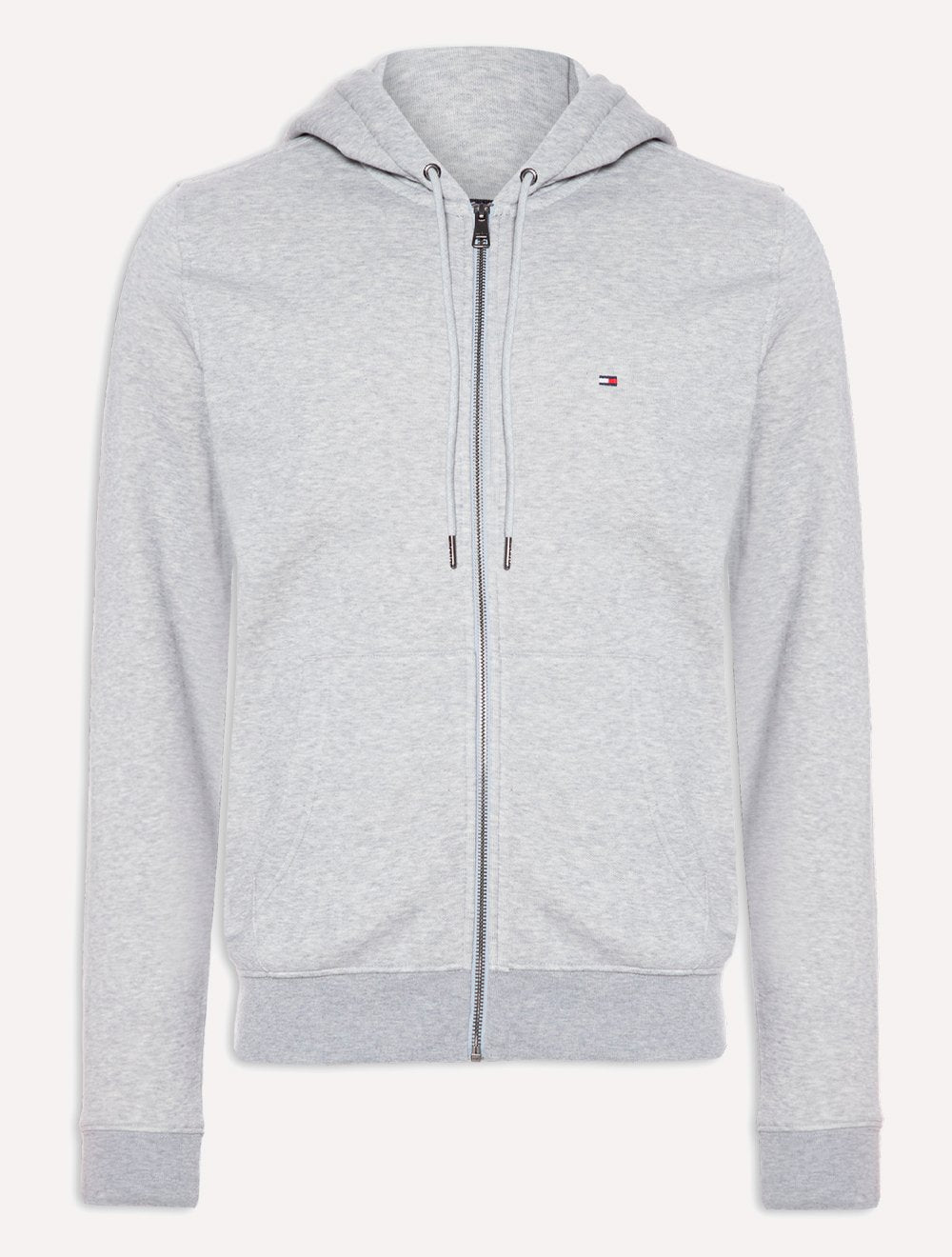 Moletom Tommy Hilfiger Masculino Flag Logo Zip-Through Hoody Cinza Mescla