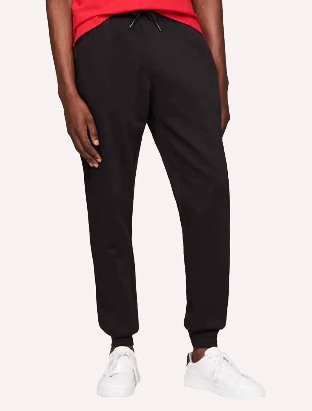 Calça Tommy Hilfiger Masculina Moletom Regular Flag Logo Preta