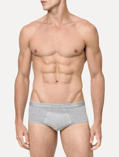 Cuecas Calvin Klein Brief Cotton Print Cinza Mescla Pack 2UN