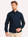 Camisa Calvin Klein Masculina Slim Fit CKJ Logo Azul Marinho