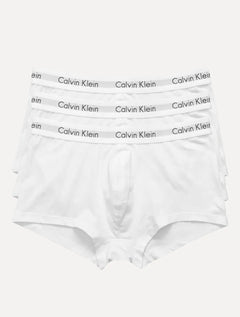 Cuecas Calvin Klein Low Rise Trunk Print Brancas Pack 3UN