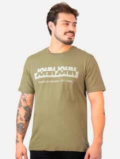 Camiseta John John Masculina Regular New Divided Verde Oliva