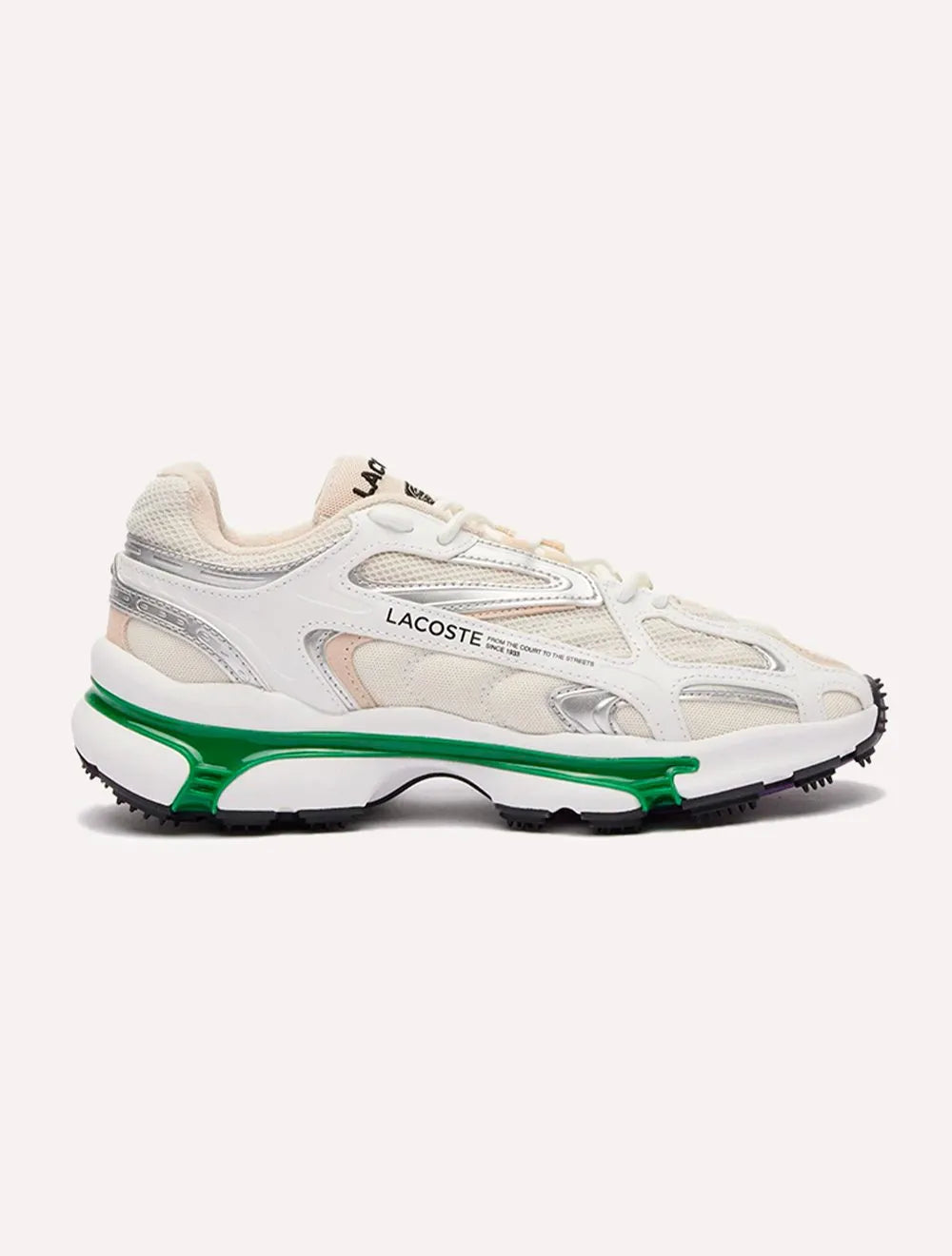 Tênis Lacoste Masculino L003 Textile 2K24 Wht/Grn Branco
