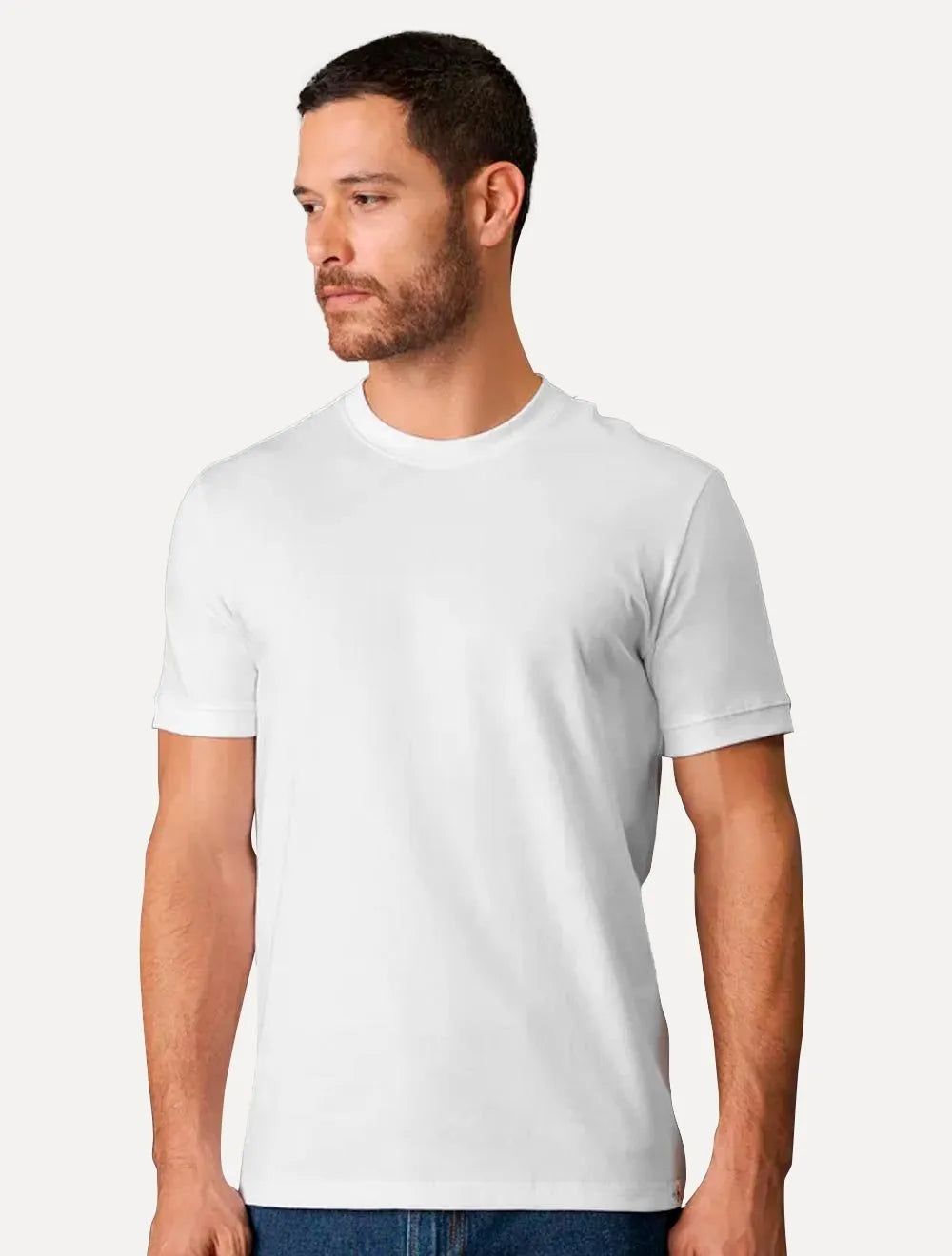 Camiseta Calvin Klein Masculina Malhão Com Punhos Branca