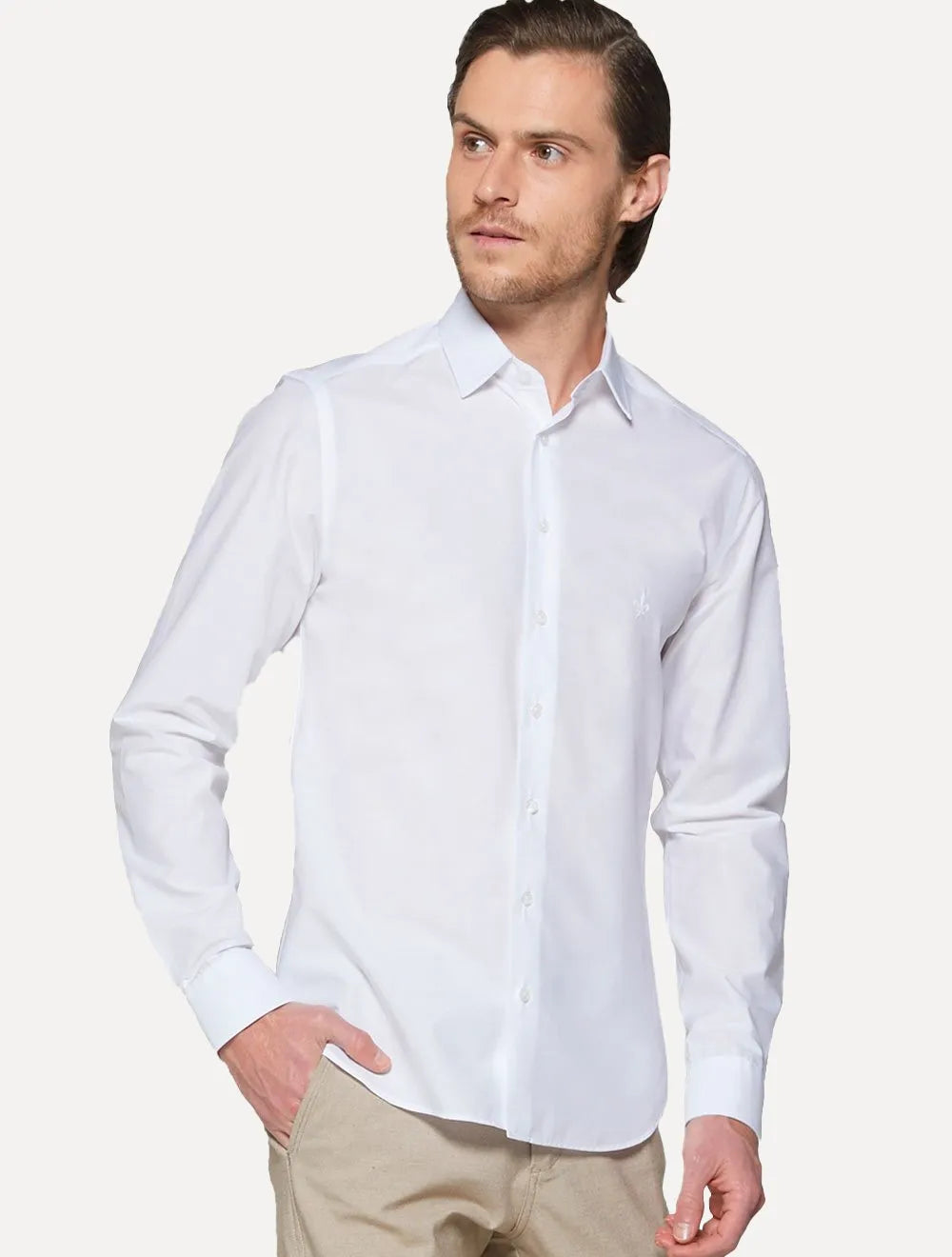 Camisa Dudalina Masculina Milano Tricoline Lisa Branca