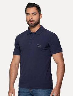 Polo Guess Masculina Piquet Azul Marinho