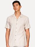 Camisa Aramis Masculina Manga Curta Regular Bowling Eco Maquineta Listrada Cáqui