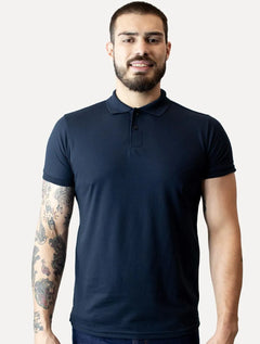 Polo Dixen Masculina Piquet Gola Lisa Azul Marinho