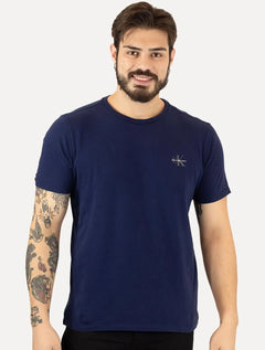 Camiseta Calvin Klein Jeans Masculina New Logo Re Issue Azul Marinho