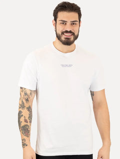 Camiseta Calvin Klein Jeans Masculina Micrologo Registered Branca