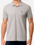 Polo Calvin Klein Jeans Masculina Piquet Regular Re Issue Cinza Mescla