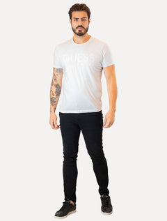Camiseta Guess Masculina Big Logo Los Angeles Bordado Branca