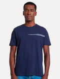 Camiseta Aramis Masculina Estampa Faixas Peito Azul Marinho