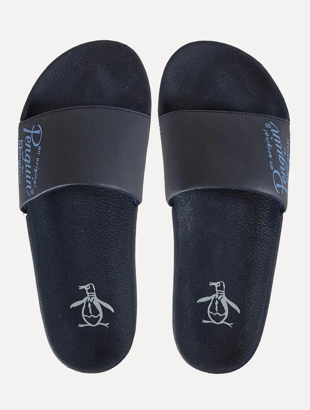 Chinelo Original Penguin Masculino Slide Lateral Lettering Azul Marinho