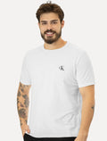 Camiseta Calvin Klein Jeans Masculina New Mono Logo Re Issue Branca