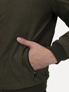 Jaqueta Dixen Masculina Sarja Forrada Zíper Frontal Verde Militar