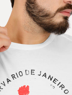 Camiseta Reserva Masculina Carimbo Gaze Color Branca