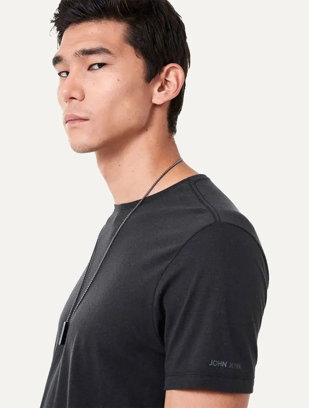 Camiseta John John Masculina Slim Ben Black Preto Mescla