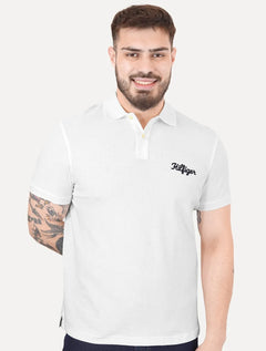 Polo Tommy Hilfiger Masculina Regular Piquet Graphic Icon Embroidery Branca