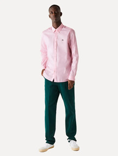 Camisa Lacoste Masculina Regular Premium Cotton Rosa Claro