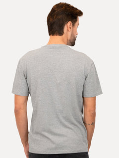 Camiseta Tommy Jeans Masculina Regular C-Neck Flag Cinza Mescla