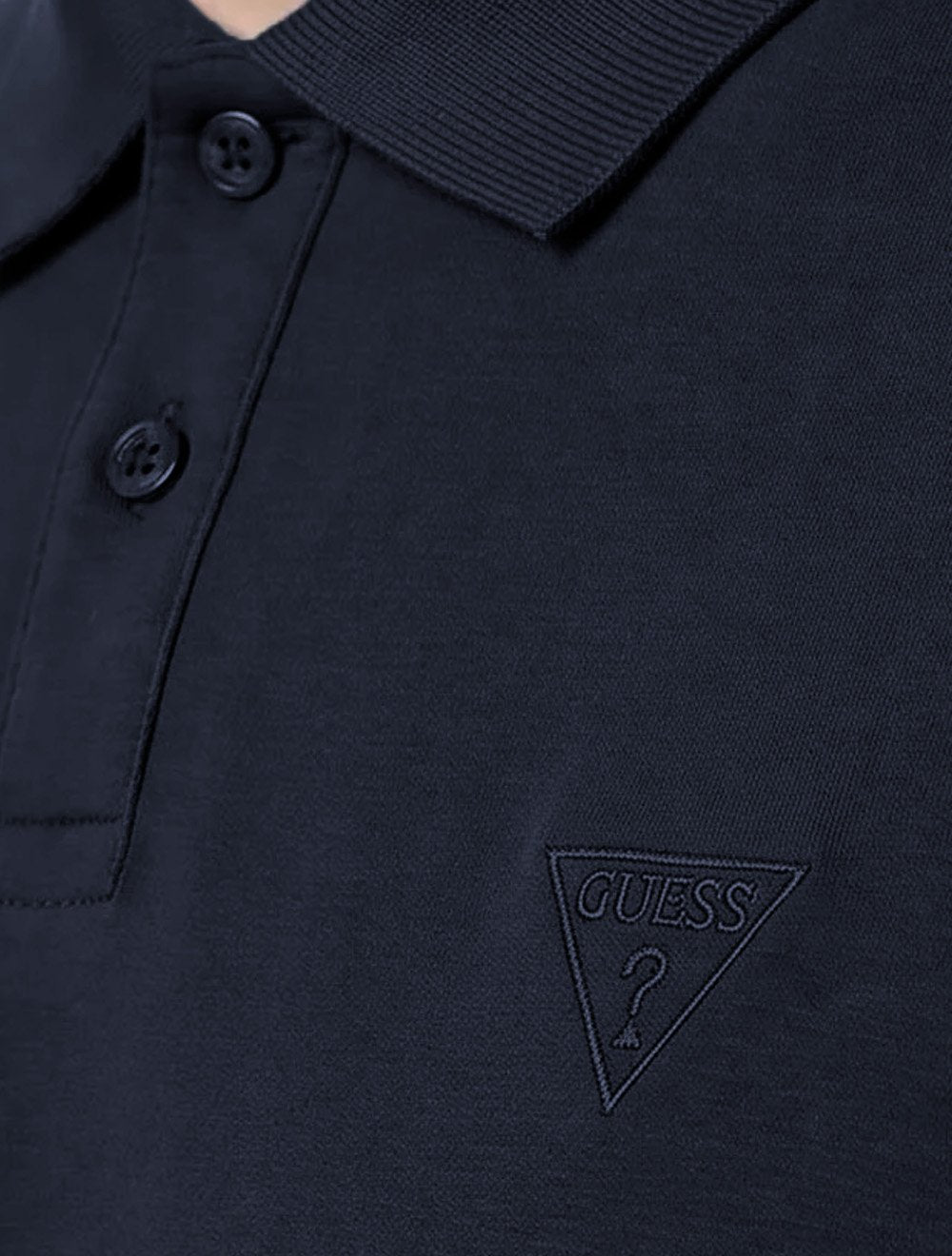 Polo Guess Masculina Piquet Chest Embroidery Logo Azul Marinho