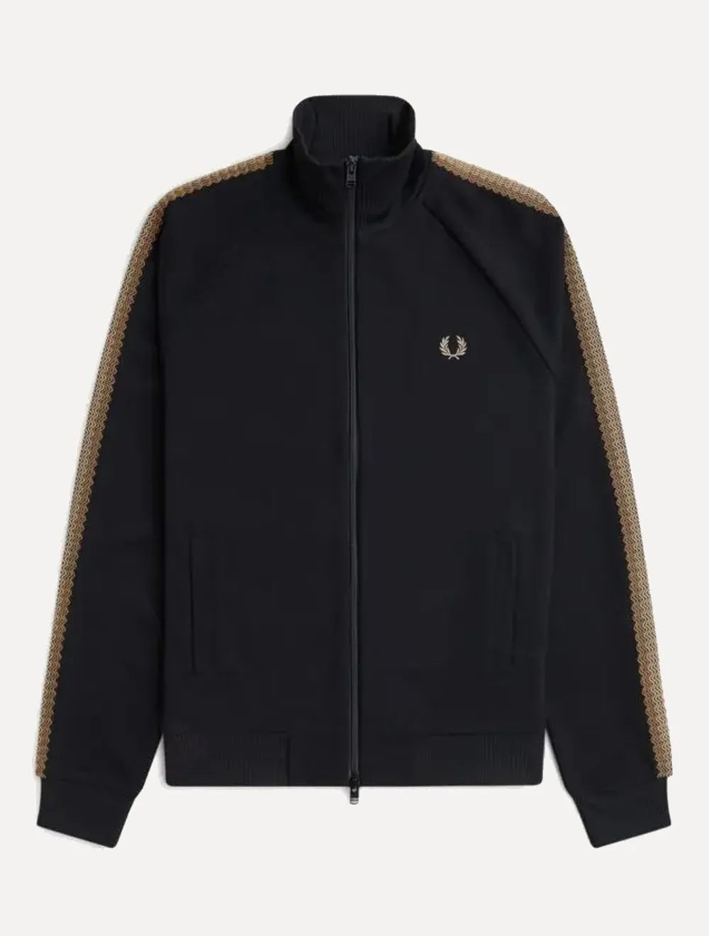 Jaqueta Fred Perry Masculina Crochet Taped Track Preta