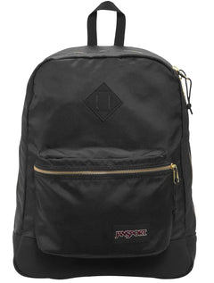 Mochila JanSport Super FX Black Gold Premium Poly Preta