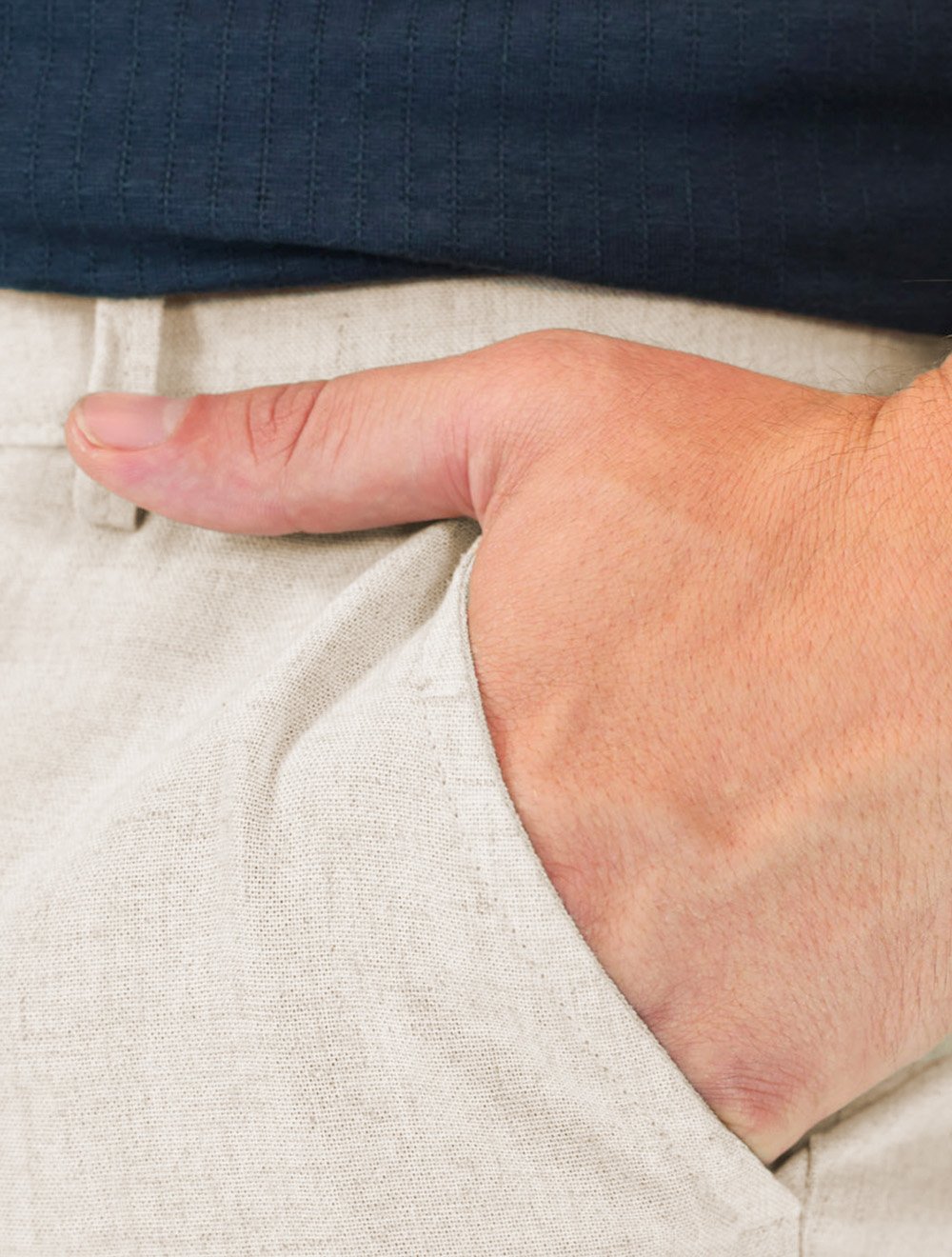 Bermuda Calvin Klein Jeans Masculina Cadarço Linen Caqui