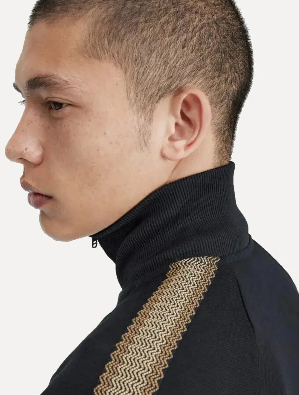 Jaqueta Fred Perry Masculina Crochet Taped Track Preta