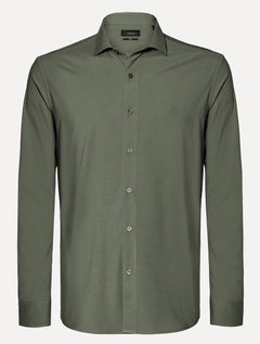Camisa Aramis Masculina Slim Stretch Poliviscose de Bambu Verde Militar