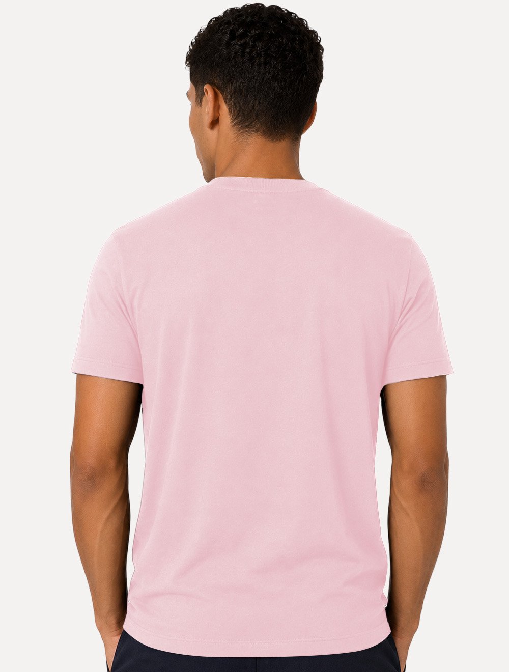 Camiseta Individual Masculina Slim Pima Soft Touch Logo Rosa Claro