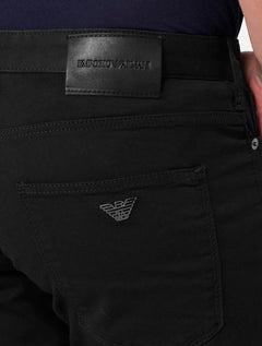 Calça Jeans Empório Armani Masculina J06 Slim Fit Cintura Baixa Preta