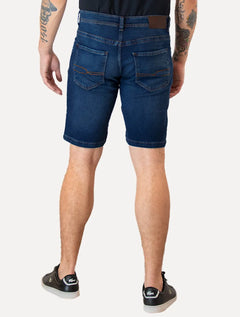 Bermuda Dudalina Jeans Masculina Denim Destroyer Azul Médio